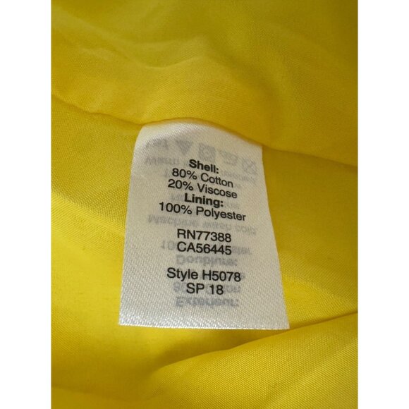 J. Crew Bright Yellow Basketweave Cold Shoulder Sundress Size XL‎ Summer - Picture 10 of 11